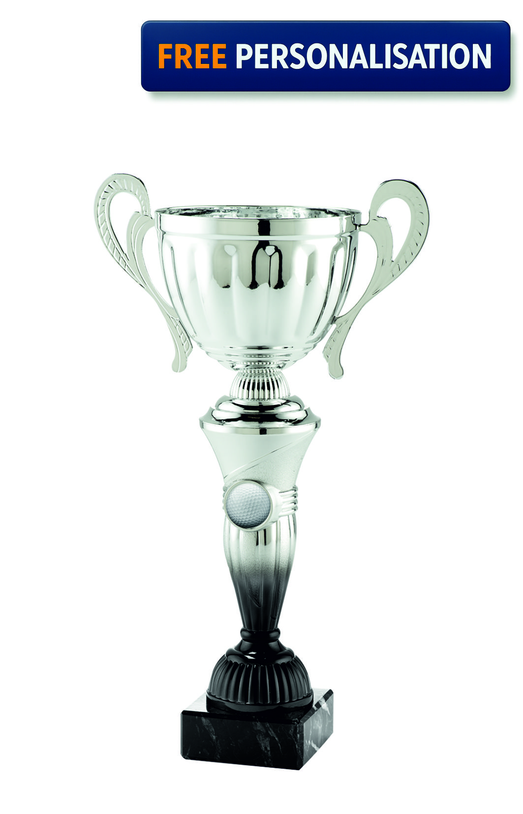 34cm SILVER & BLACK CUP GOLF AWARD - MT.151.16.D