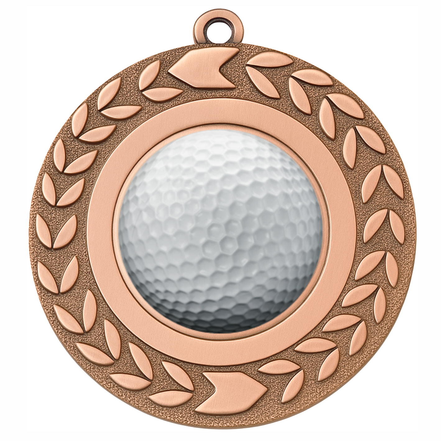 Bronze Wreath Colour Golf Medal-FREE Ribbon-BIE.M9460.03
