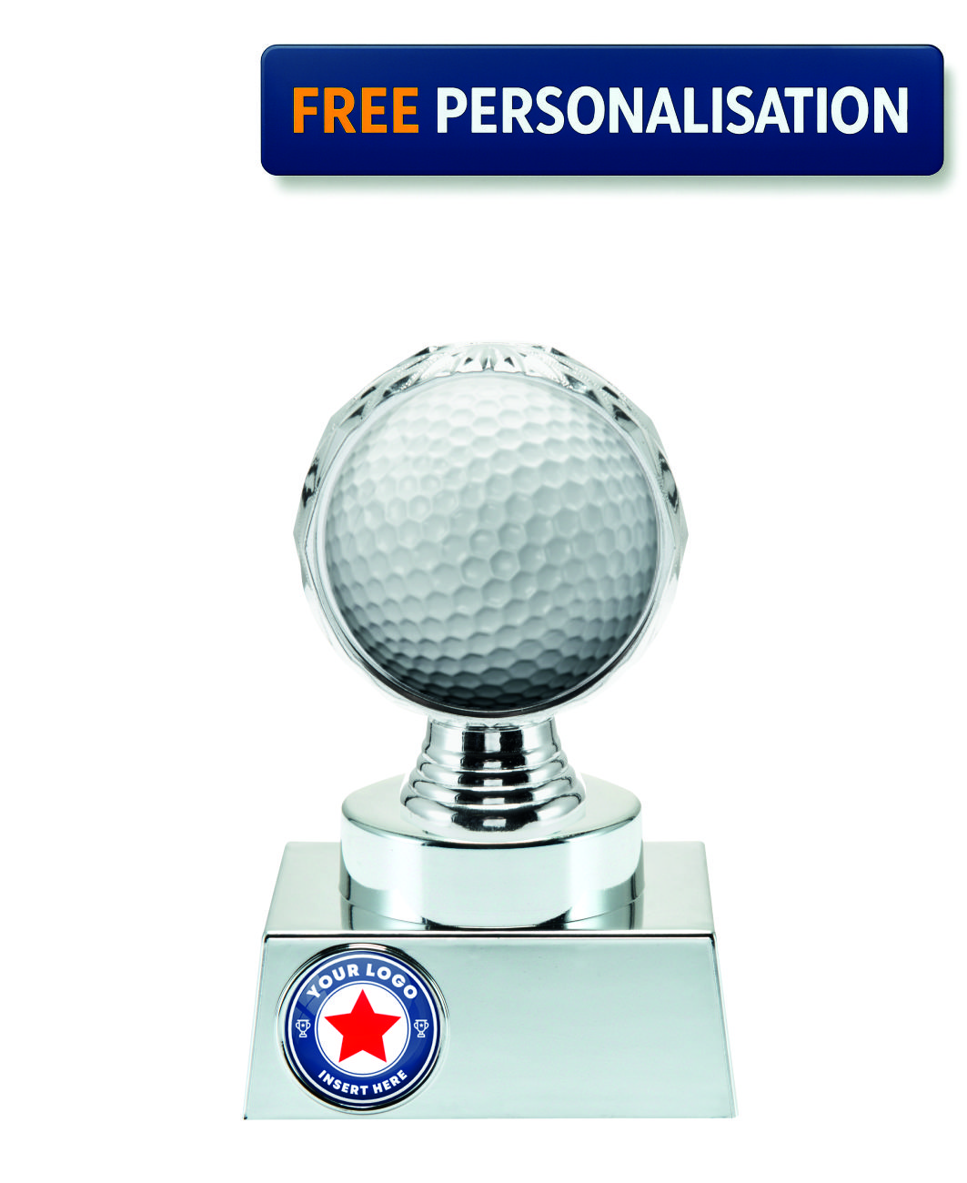 16.5cm SILVER SHINE GOLF AWARD P514.02 + N33.02