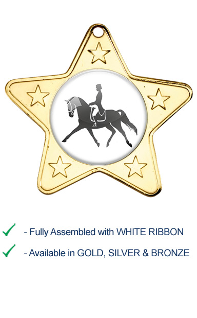 Dressage Medal with White Ribbon - M10