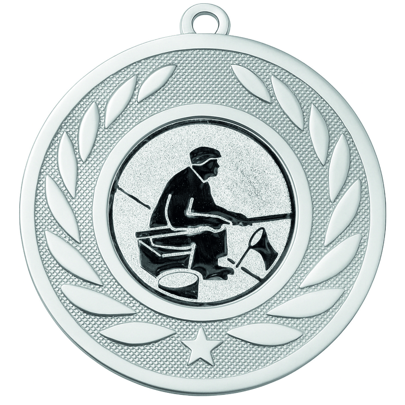 Silver Laurel Fishing Medal - FREE Ribbon - BIE.M9459.02