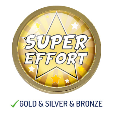 HIGH QUALITY METAL STAR SUPER EFFORT BADGE - 22mm-