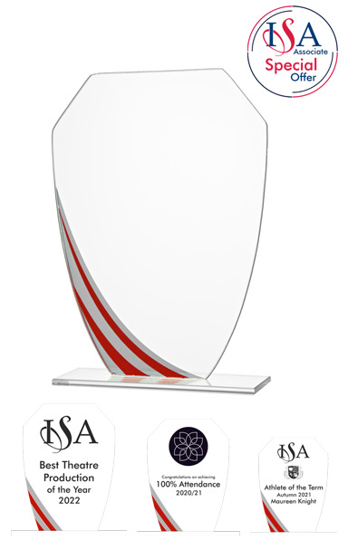 ISA Member Red Swirl Glass AWARD - W19_.08