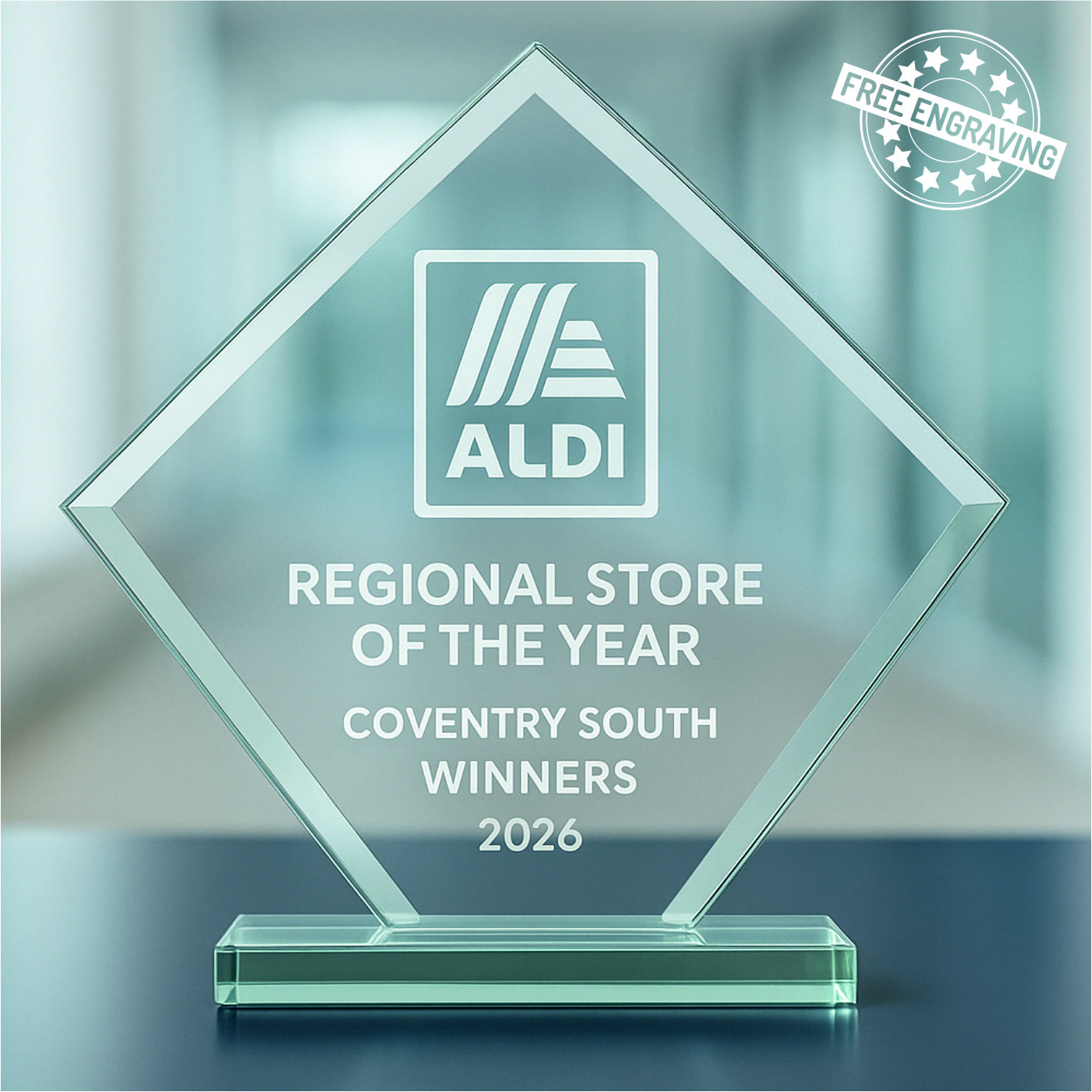 Diamond Luxury Glass Award - Presentation Box - W39