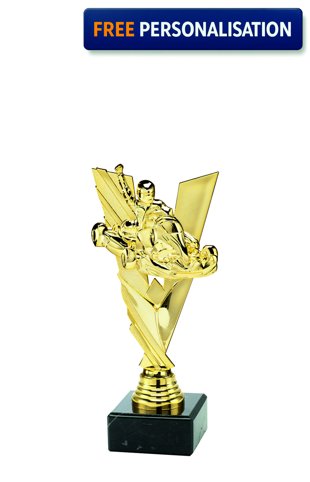 Gold Karting Award on Marble Base - ST.186.01.A