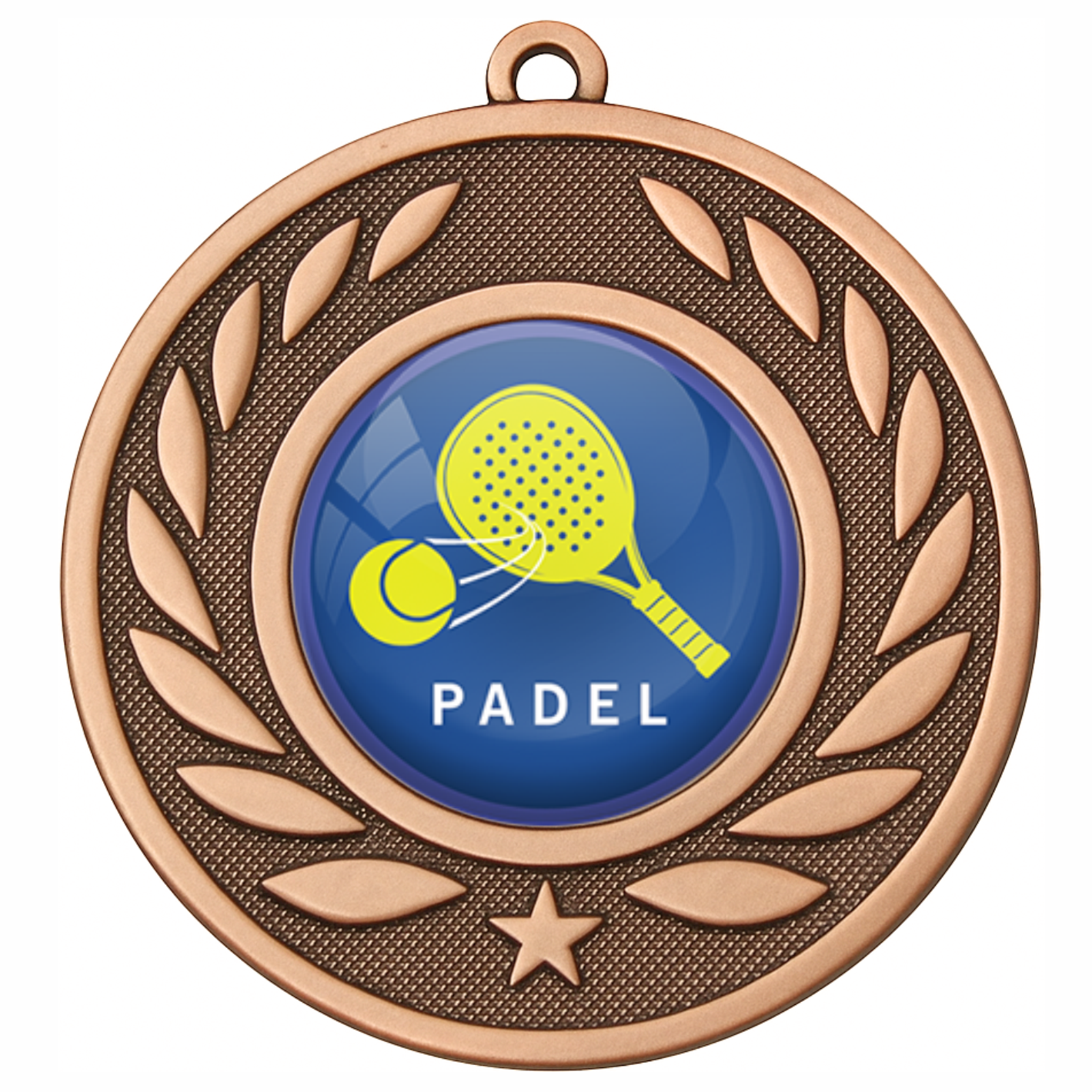 Bronze Laurel Colour Padel Medal-FREE Ribbon-BIE.M9459.03