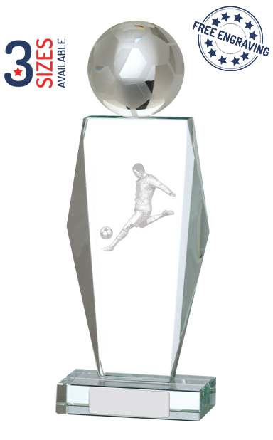 FOOTBALL GLASS TROPHY CHALLENGER AWARD FREE ENGRAVING CR4034B TSA 