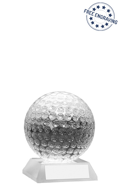 Crystal Golf Ball Glass Award (7.6cm) - GO50