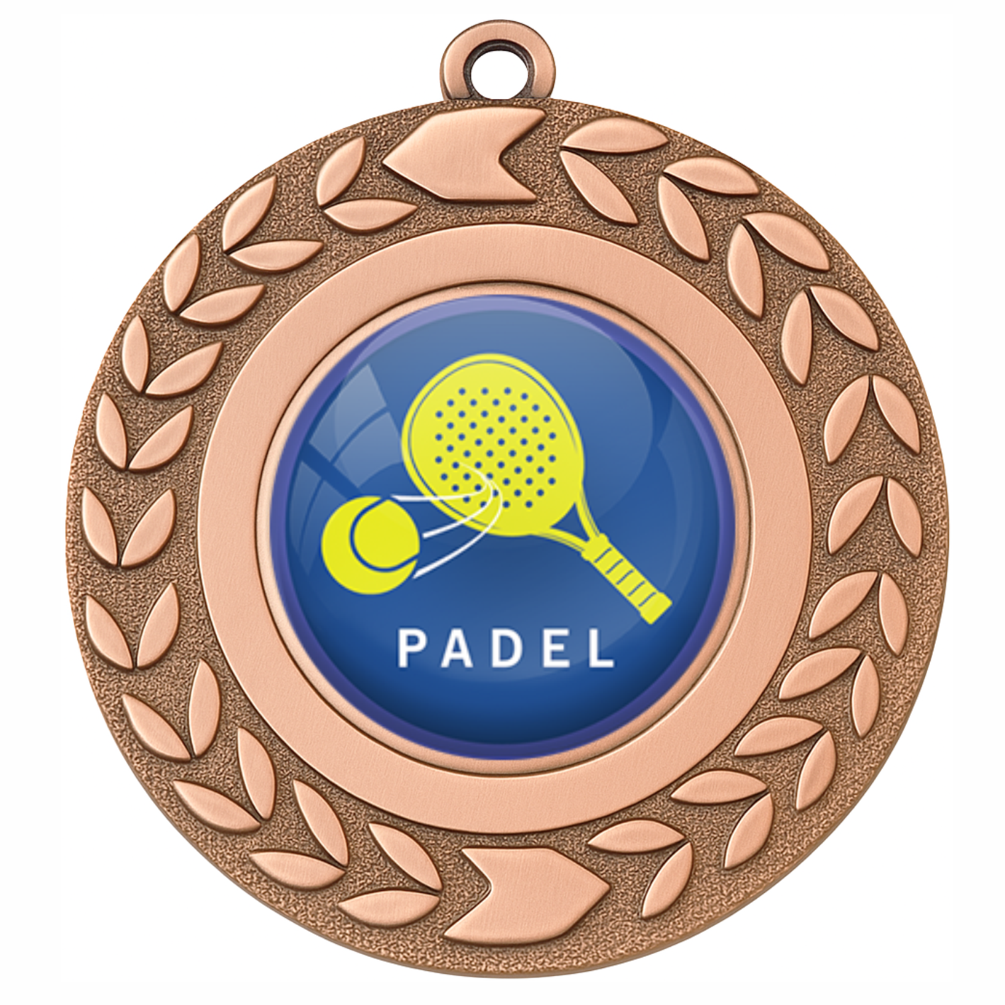 Bronze Wreath Colour Padel Medal-FREE Ribbon-BIE.M9460.03