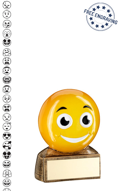 Emoji Smiley Happy Fun Thumbsup Trophy Novelty School Award FREE Engraving RF951 
