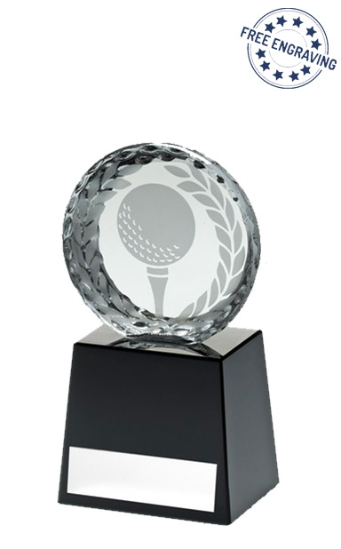 Large Glass Golf trophy  (17.1cm) - CBG16C
