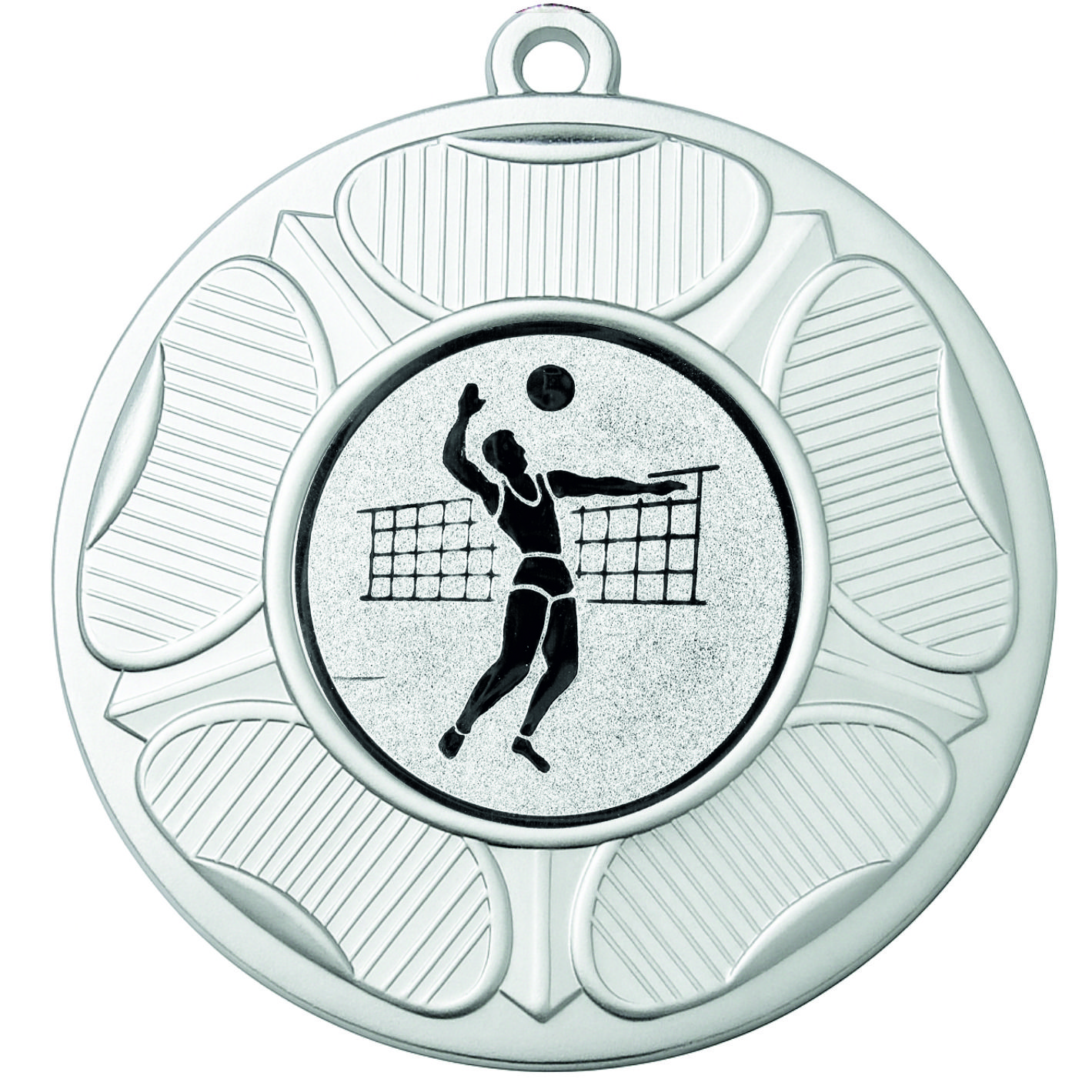 Silver Tudor Rose Male Volleyball Medal-FREE Ribbon-BIE.M9458.02