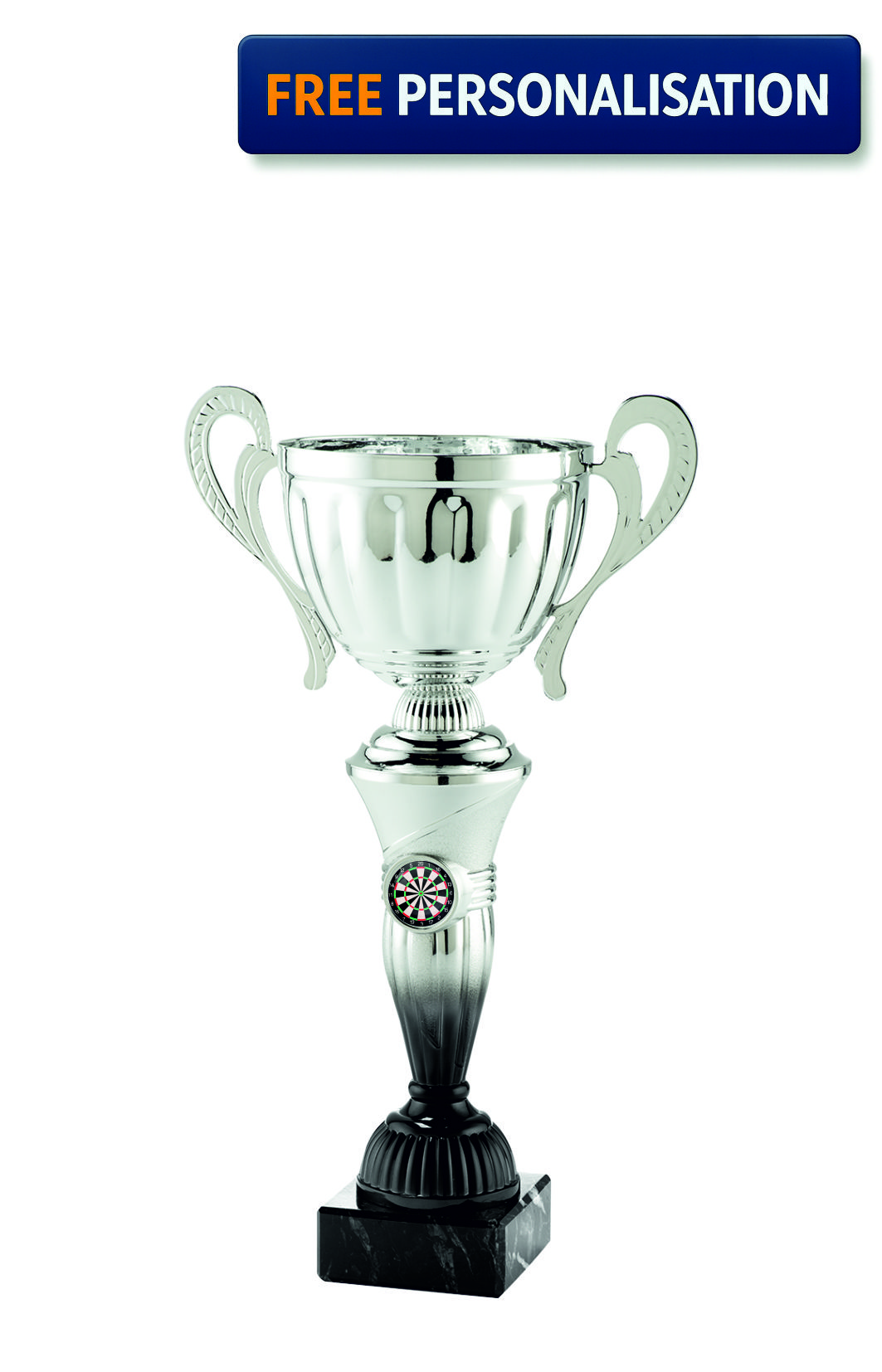28cm SILVER & BLACK CUP DARTS AWARD - MT.151.16.A