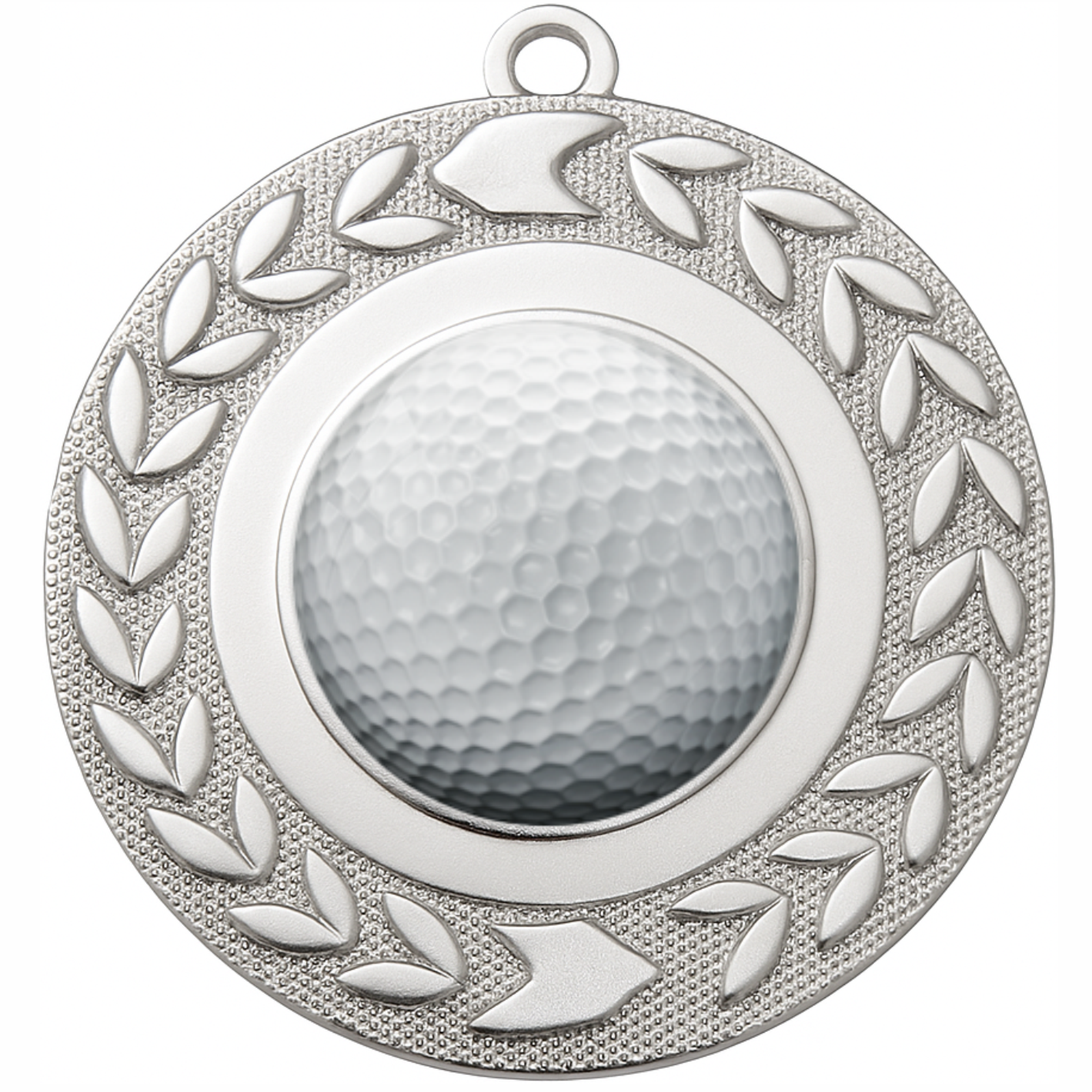 Silver Wreath Colour Golf Medal-FREE Ribbon-BIE.M9460.02