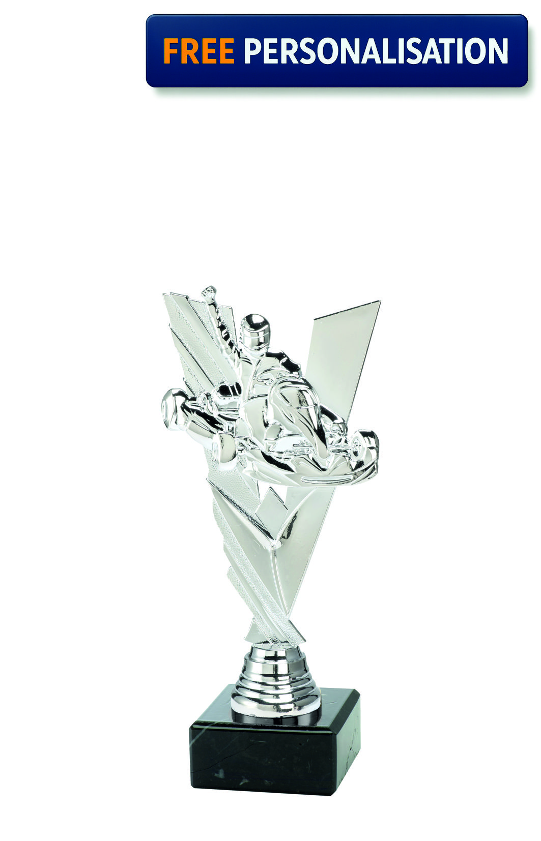 Silver Karting Award on Marble Base - ST.186.02.A