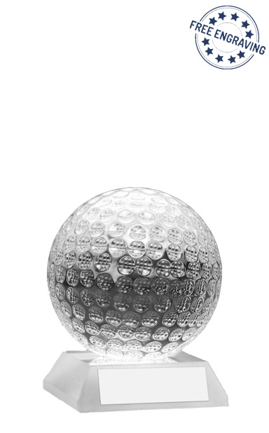 Crystal Golf Ball Glass Award (9.5cm) - GO70
