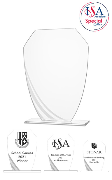 ISA Personalised Mirrored Swirl Glass AWARD - W192.20