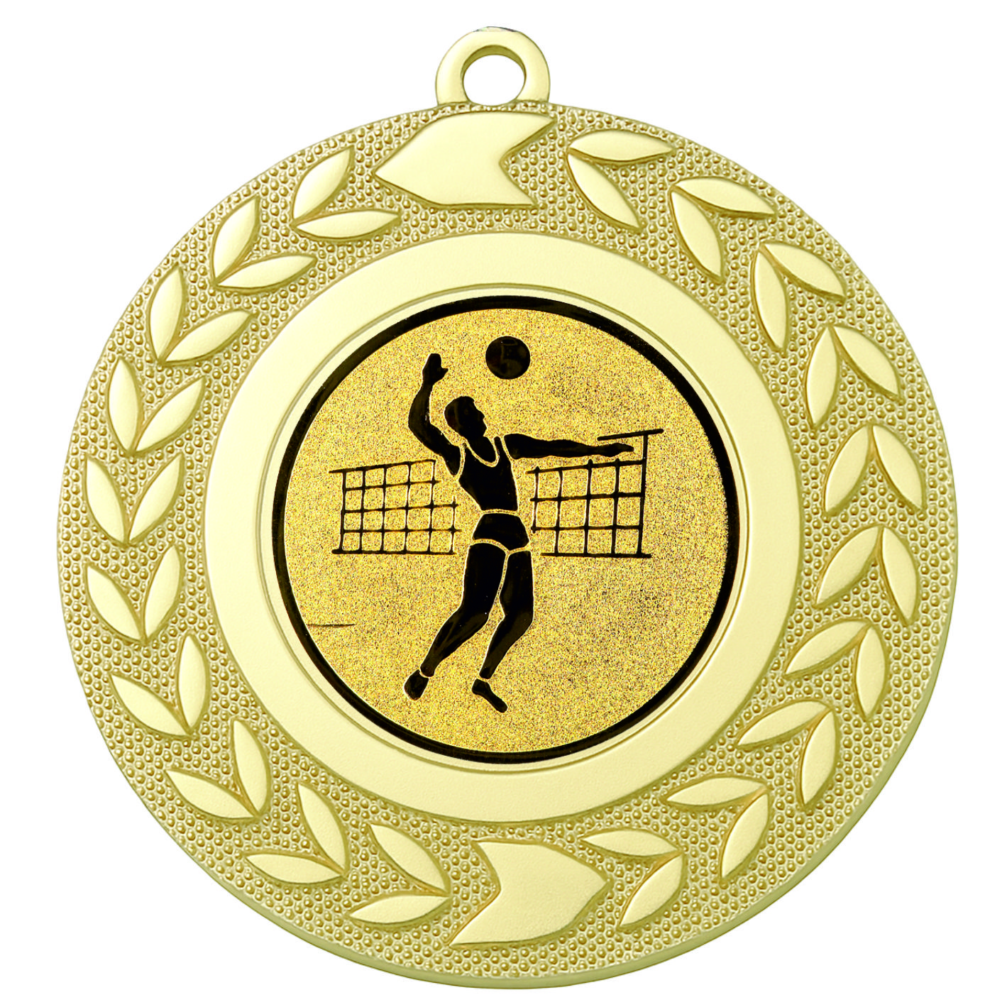 Gold Wreath Male Volleyball Medal - FREE Ribbon - BIE.M9460.01