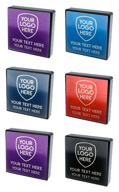 Personalised Colour Engraved Blocks - Fully Colour Engraved - Metallic Silver Finish