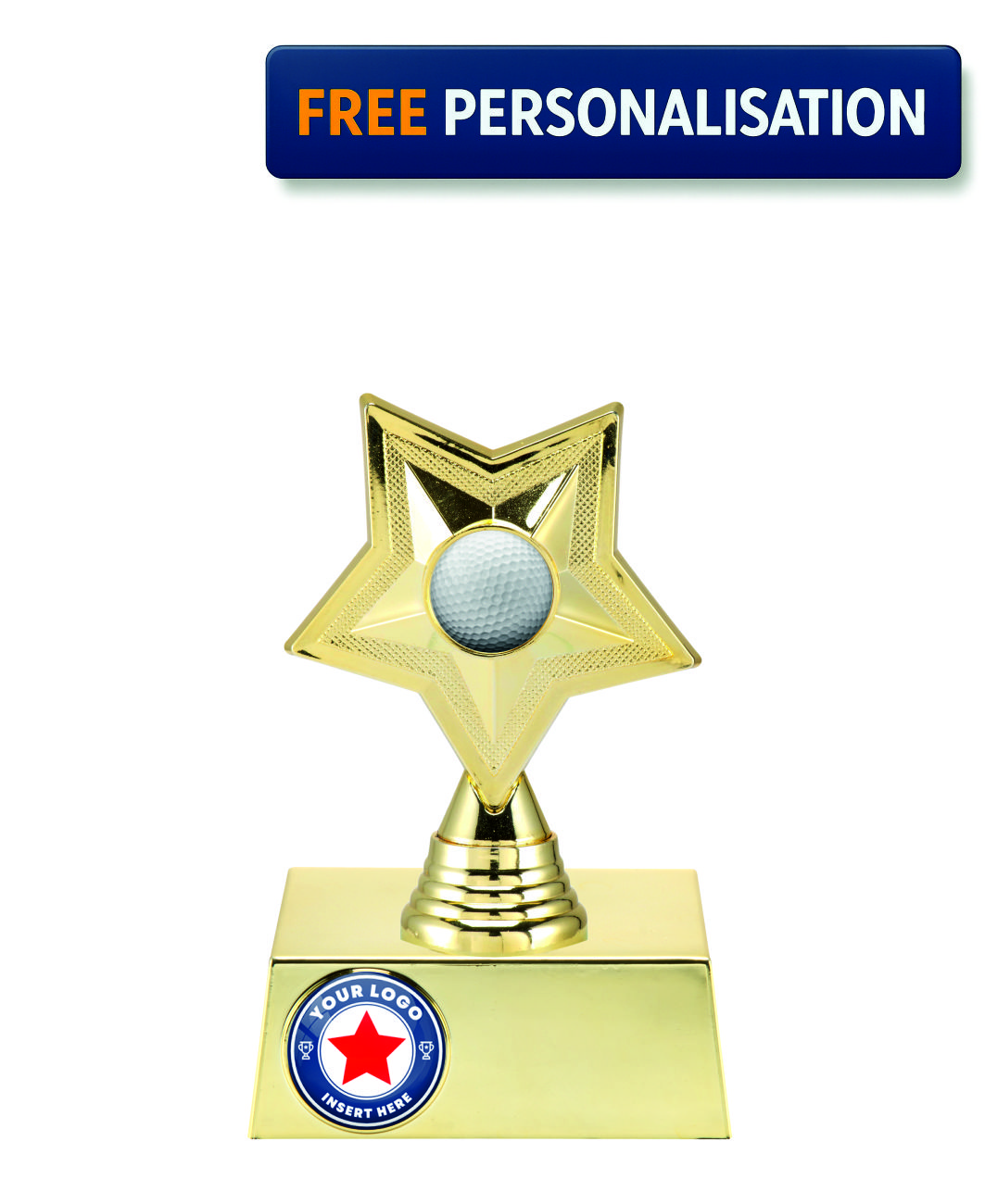 16cm GOLD STAR GOLF AWARD - P531.01 + N32.01