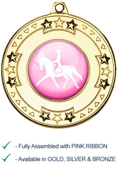 Dressage Medal with Pink Ribbon - M69