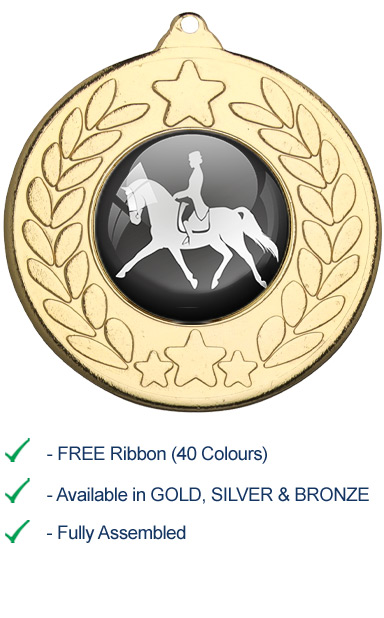 Silver Dressage Medal with Ribbon - 9459S