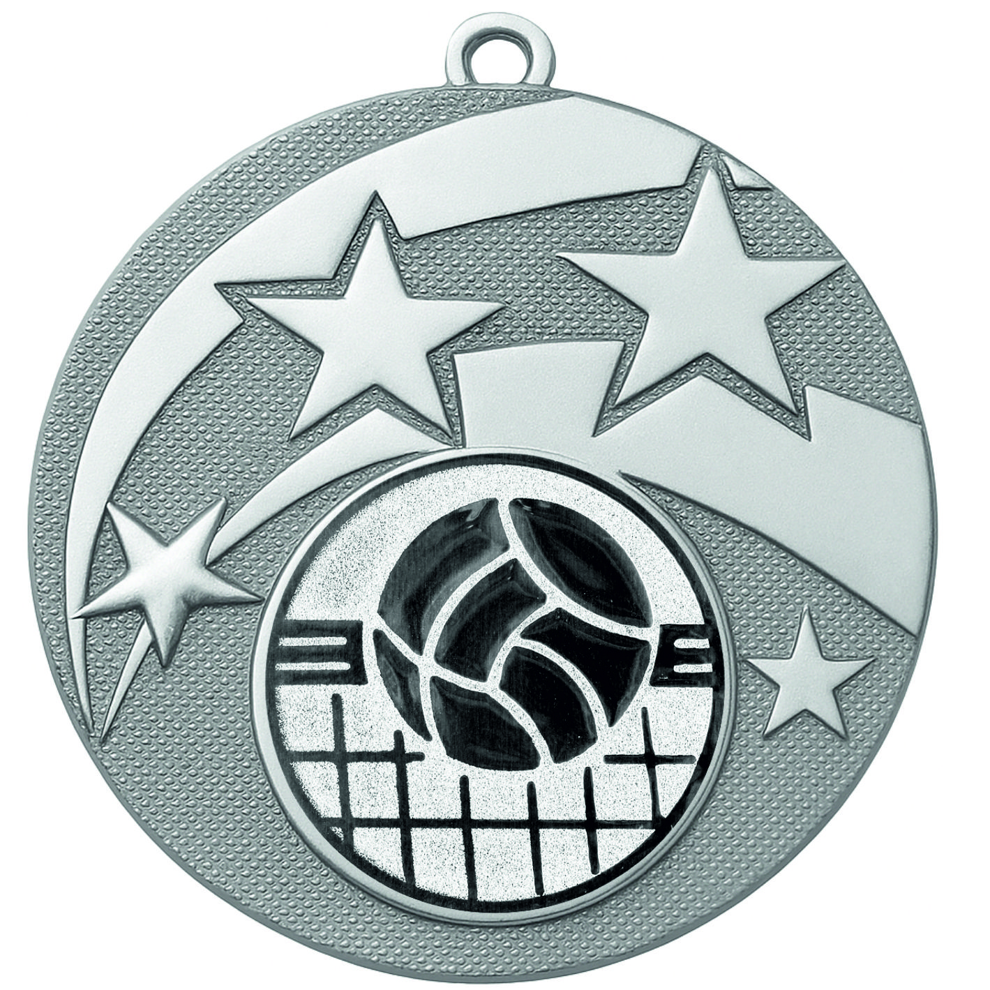 Silver Star Volleyball Medal -FREE Ribbon -BIE.M9457.02
