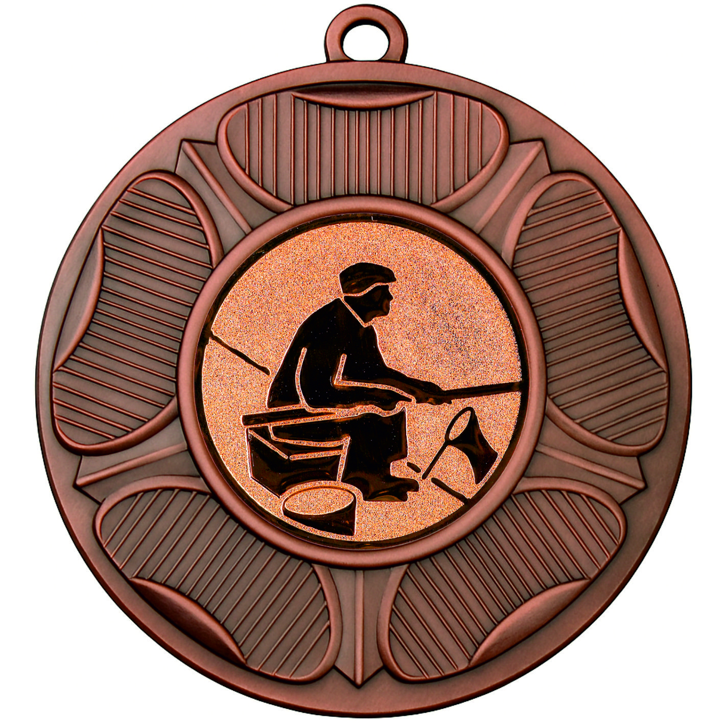 Bronze Tudor Rose Fishing Medal-FREE Ribbon - BIE.M9458.03