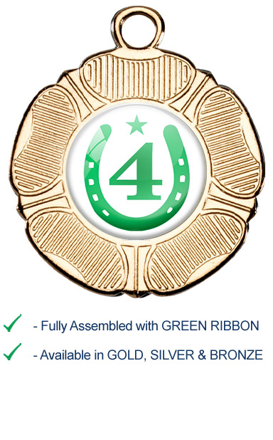 4th Place Equestrian Medal with Green Ribbon - M519