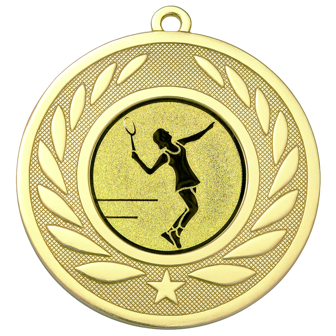 Gold Laurel Female Tennis Medal-FREE Ribbon-M9459.01