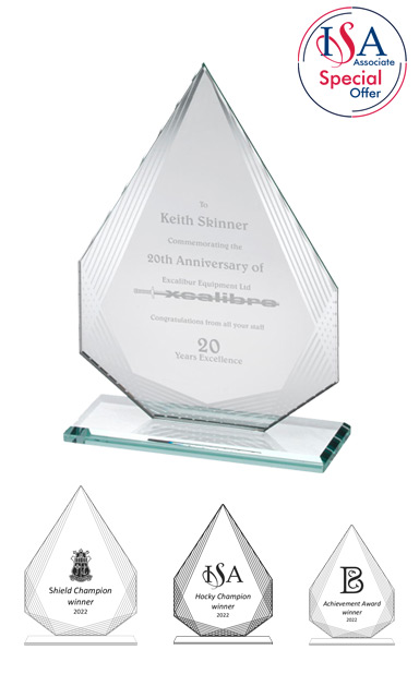 ISA Personalised DIAMOND WITH SILVER DETAILING GLASS AWARD (18.4cm) - SL3B