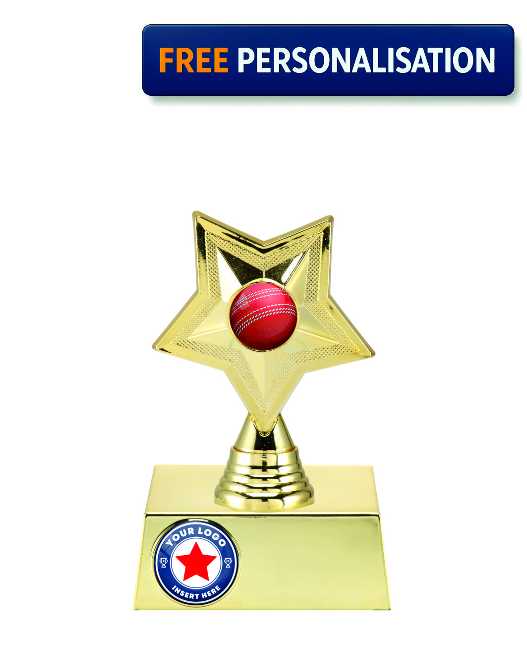 16cm GOLD STAR CRICKET AWARD - P531.01 + N32.01