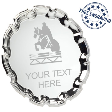 Show Jumping Chippendale Silver Plated Salver 30.5cm- SP3D