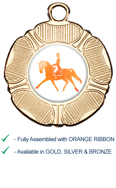 Dressage Medal with Orange Ribbon - M519