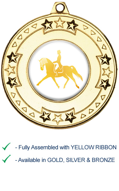 Dressage Medal with Yellow Ribbon - M69