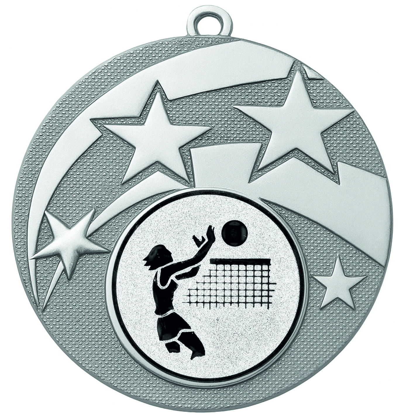 Silver Star Female Volleyball Medal -FREE Ribbon -BIE.M9457.02