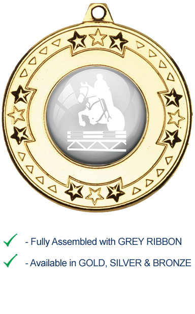 Show Jumping Medal with Grey Ribbon - M69