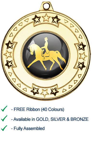 Gold Dressage Medal with Ribbon - M69