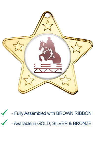 Show Jumping Medal with Brown Ribbon - M10