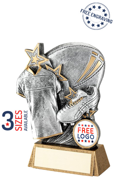 Resin Silver Boot & Shirt Rugby Award - RF564