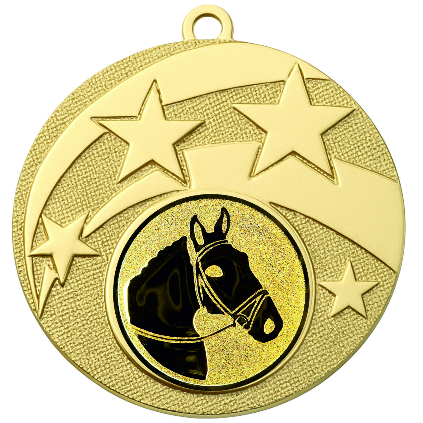 Gold Star Horses Head Medal -FREE Ribbon -BIE.M9457.01