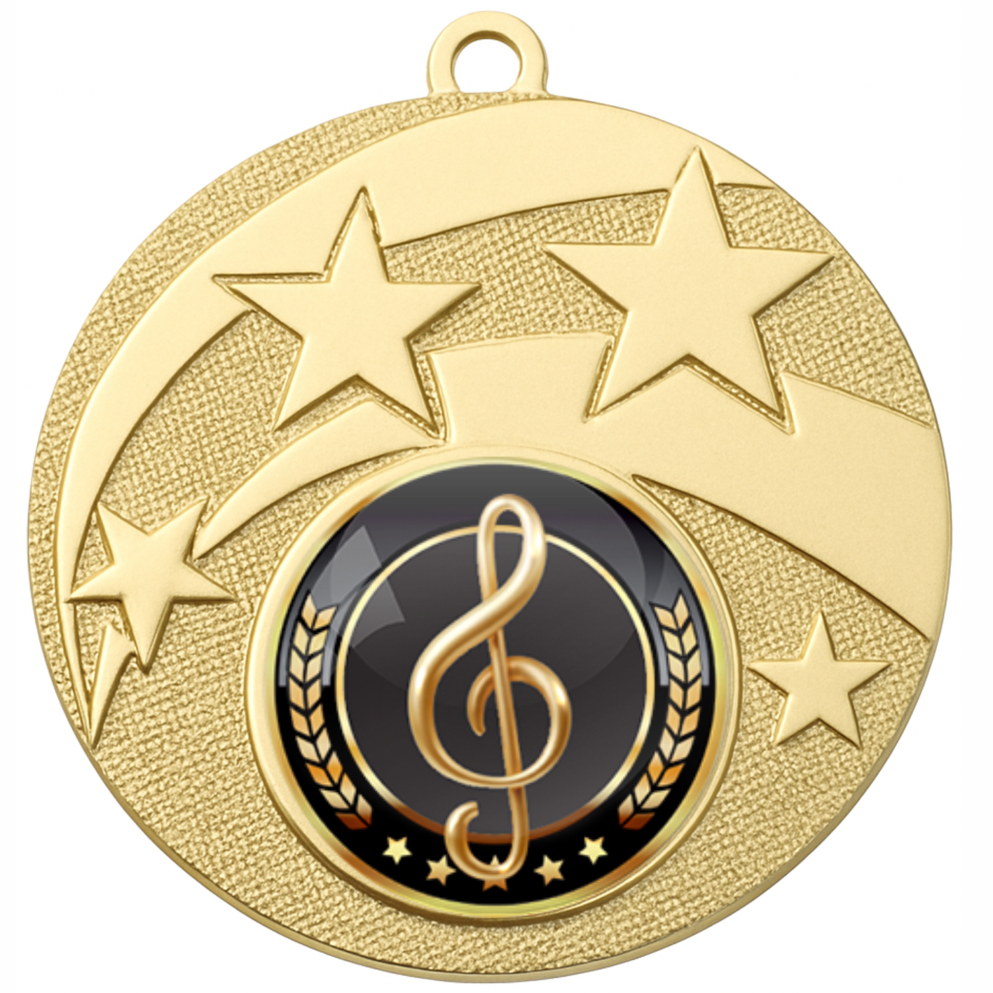 Gold Star Colour Music Medal-FREE Ribbon-BIE.M9457.01