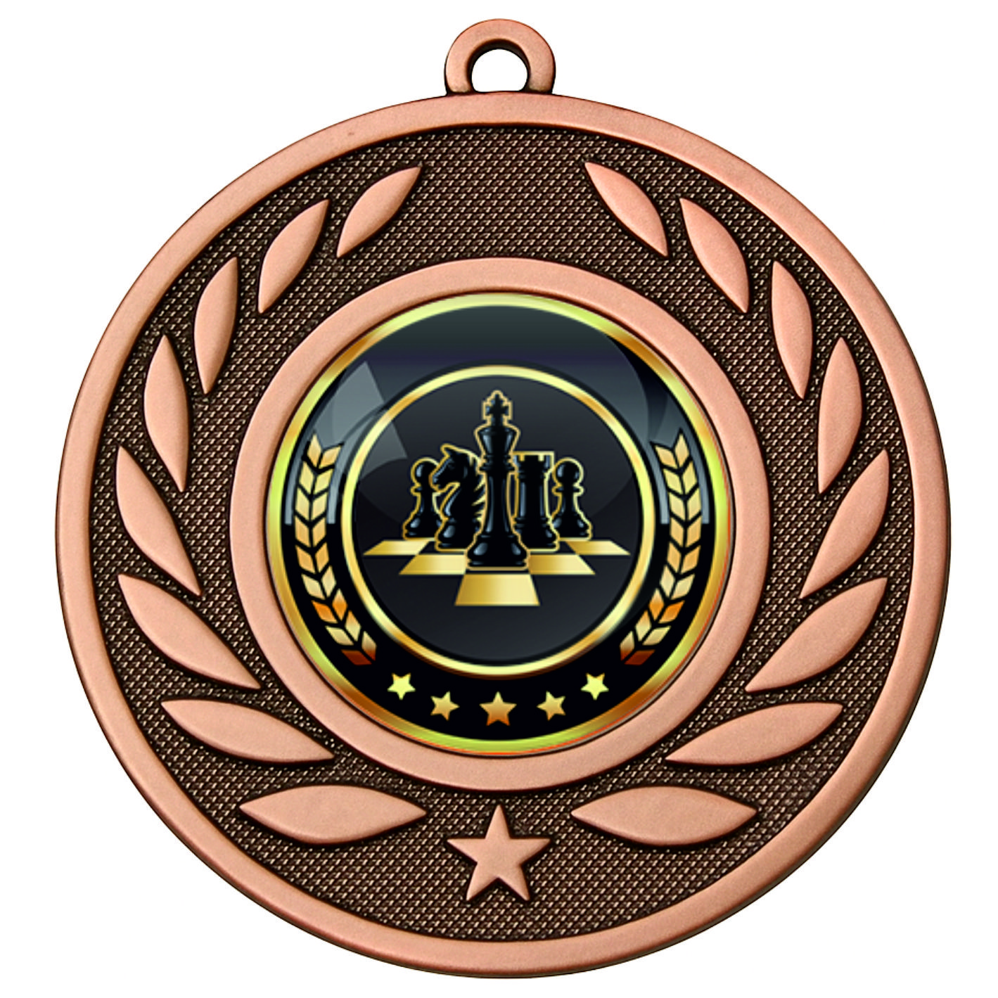 Bronze Laurel Colour Chess Medal-FREE Ribbon-BIE.M9459.03