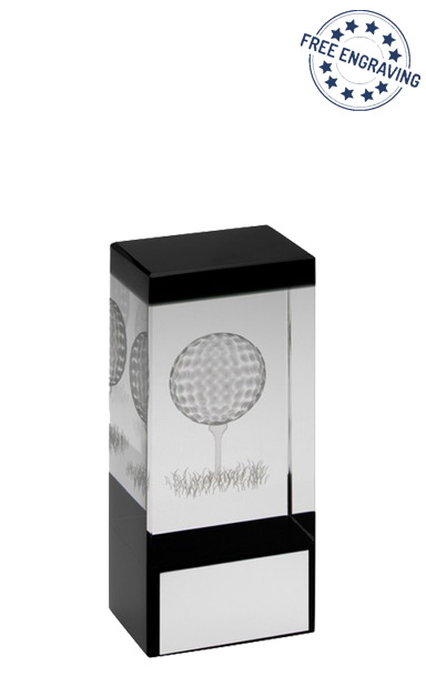 Large Glass Block with Laser Etched Ball (14cm) - TD602GC