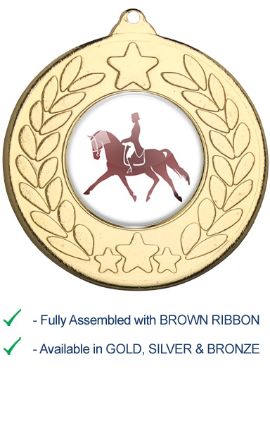 Dressage Medal with Brown Ribbon - M18