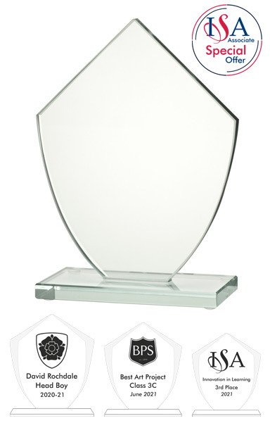 ISA Personalised Rounded Diamond Glass AWARD - W443. 