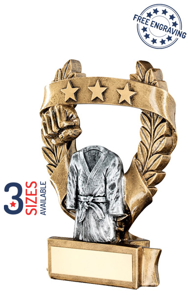 Martial Arts 3 Star Wreath Resin Trophy- RF491