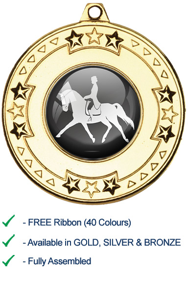 Silver Dressage Medal with Ribbon - M69