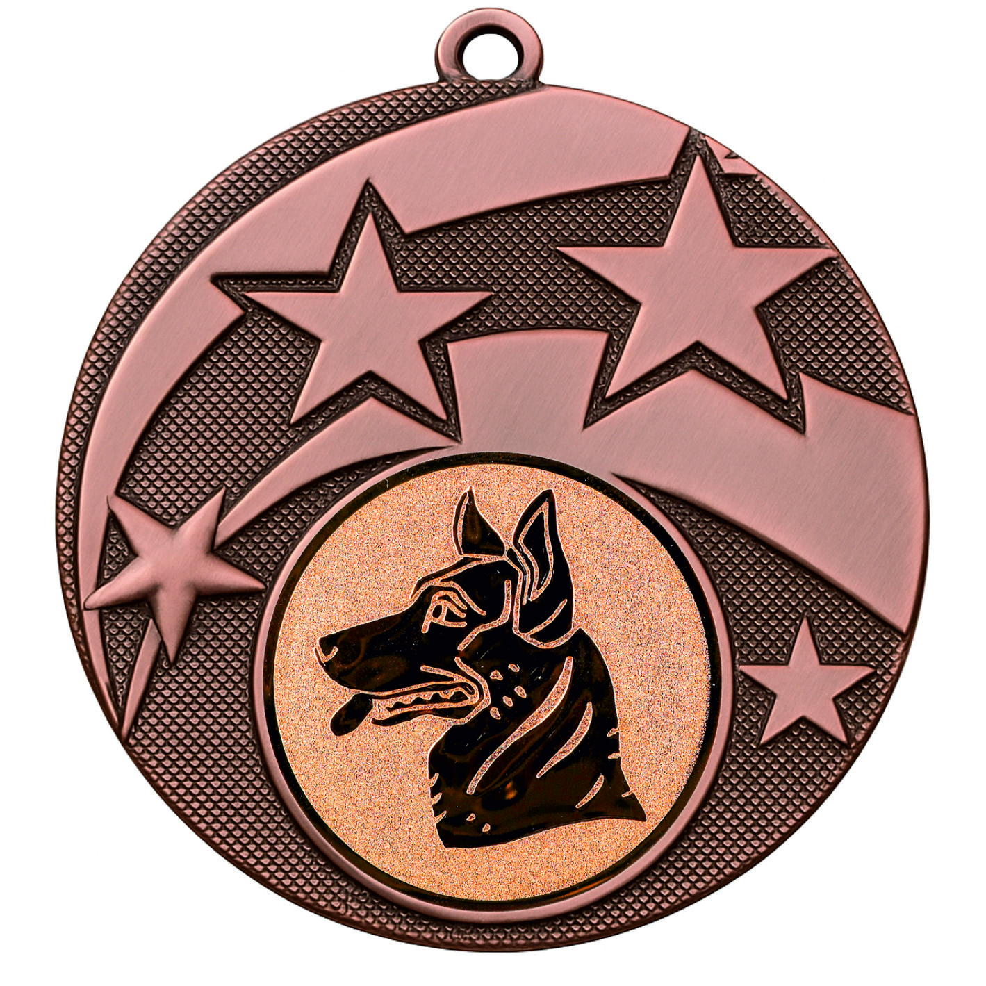 Bronze Star Dog Head Medal - FREE Ribbon - BIE.M9457.03
