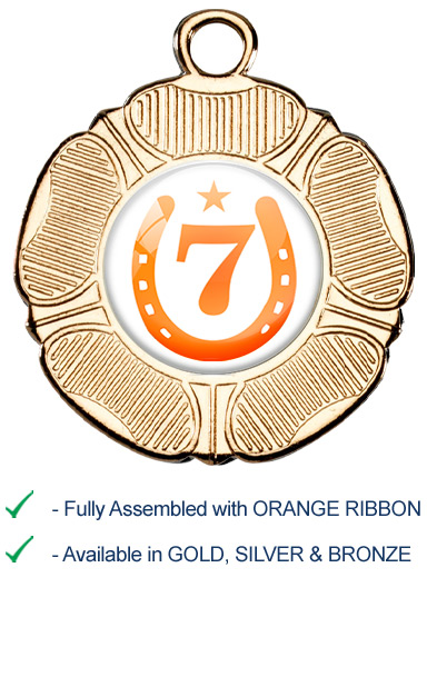 7th Place Equestrian Medal with Orange Ribbon - M519